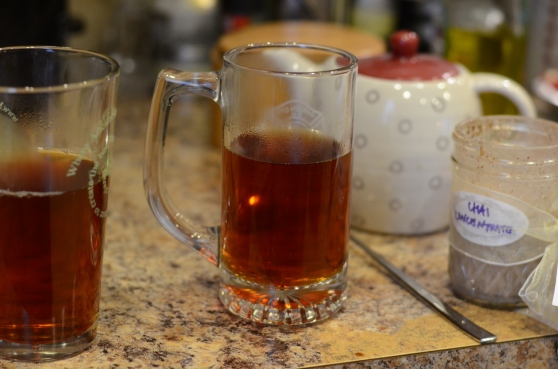 We have a ton of different types of drinking glasses, but darn, we don't have an authentic glass mug for hot toddies!