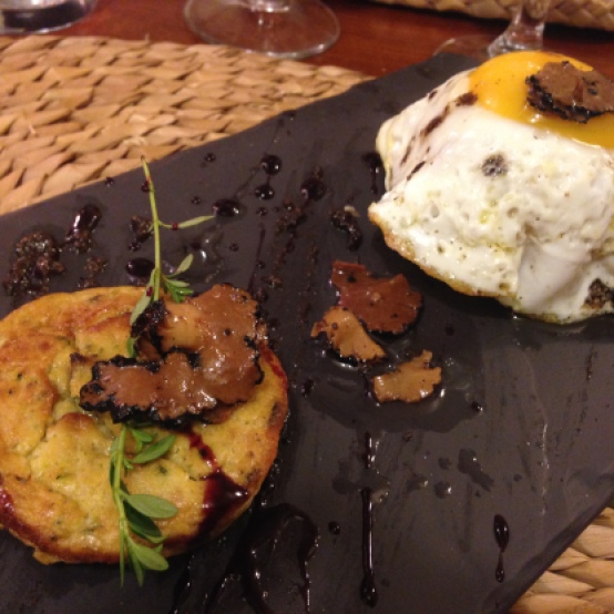 Truffles and a runny yolk made this a fantastic appetizer at a French-Italian restaurant in Florence.